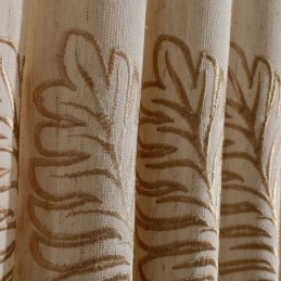 Nordic Cotton Linen Blackout Curtain Made to Measure Curtain Leaf Embroidery For Living Room Bedroom