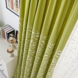 Cotton Blackout Curtain Made to Measure Curtain Vine Embroidered Nordic Style For Living Room Bedroom