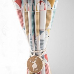 Modern Cartoon Curtain Made to Measure Curtain Cute Owl Printing Soft Blackout Kid's Room Fabric