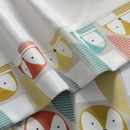 Modern Cartoon Curtain Made to Measure Curtain Cute Owl Printing Soft Blackout Kid's Room Fabric