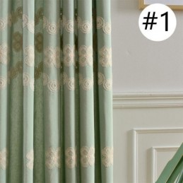 Nordic Style Cotton Blackout Curtain Made to Measure Curtain Floral Embroidered