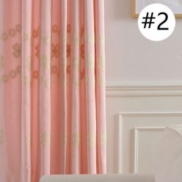 Nordic Style Cotton Blackout Curtain Made to Measure Curtain Floral Embroidered