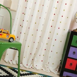 Cotton Embroidered Curtain Made to Measure Curtain Nordic Storm Dot Design For Living Room Bedroom