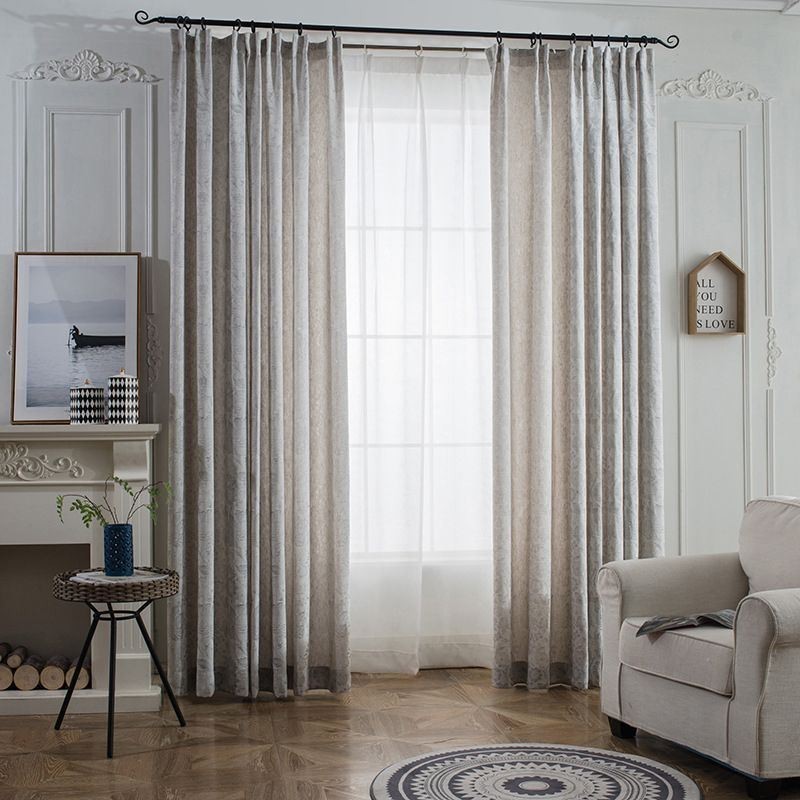Nordic Blackout Curtain Made to Measure Curtain Linen Plant Jacquard For Living Room Bedroom
