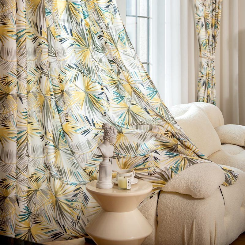 Cotton Curtains American Colorful Banana Leaf