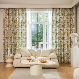 Cotton Curtains American Colorful Banana Leaf