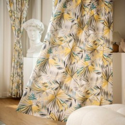 Cotton Curtains American Colorful Banana Leaf