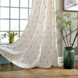 Floral Embroidered Curtain...