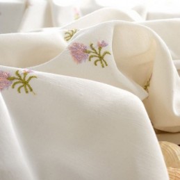 Floral Embroidered Curtain Made to Measure Curtain Nordic Cotton For Living Room Bedroom