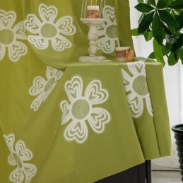 Nordic Style Embroidered Curtain Made to Measure Curtain Flower Polycotton For Living Room Bedroom