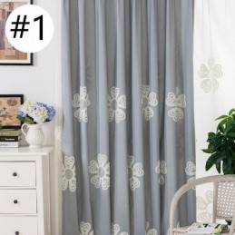 Nordic Style Embroidered Curtain Made to Measure Curtain Flower Polycotton For Living Room Bedroom