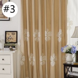 Nordic Style Embroidered Curtain Made to Measure Curtain Flower Polycotton For Living Room Bedroom