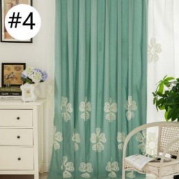 Nordic Style Embroidered Curtain Made to Measure Curtain Flower Polycotton For Living Room Bedroom