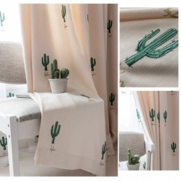 Curtains Kids Style Cactus Embroidered