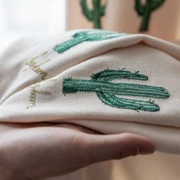Curtains Kids Style Cactus Embroidered