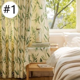 American Chevron Curtains Ink Bamboo Leaf Printed