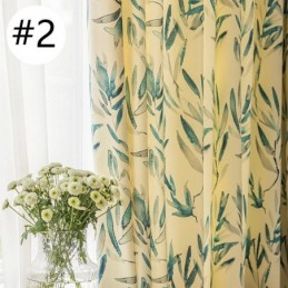 American Chevron Curtains Ink Bamboo Leaf Printed
