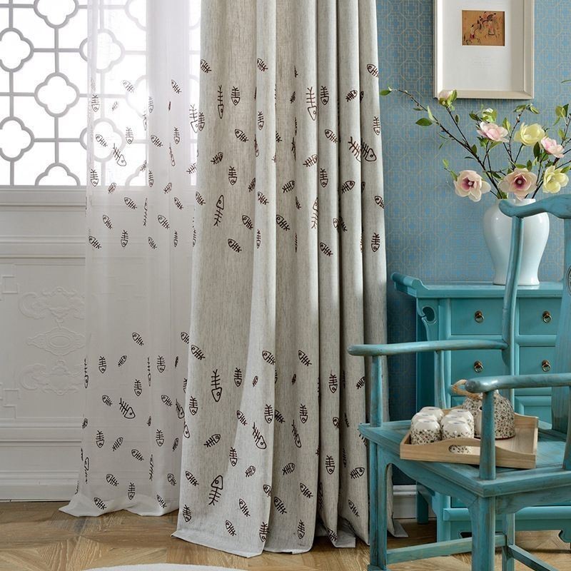 Nordic Blackout Curtain Made to Measure Curtain Fishbone Jacquard For Living Room Bedroom