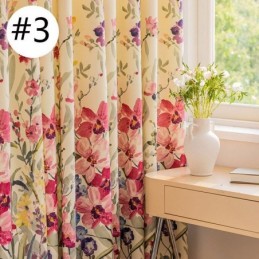 Chevron Curtains American Floral Print