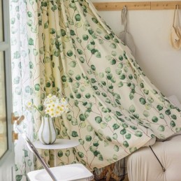 Chevron Curtains American Style Leaf Printed
