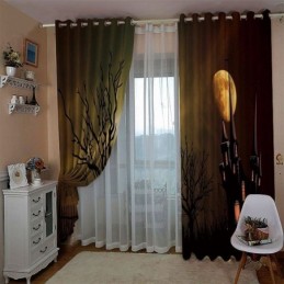 Curtain Made to Measure Curtain Horror Castle Digital Printing American Curtains
