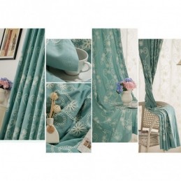 Plant Embroidered Curtain Made to Measure Curtain Nordic Style Cotton For Living Room Bedroom