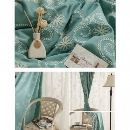 Plant Embroidered Curtain Made to Measure Curtain Nordic Style Cotton For Living Room Bedroom