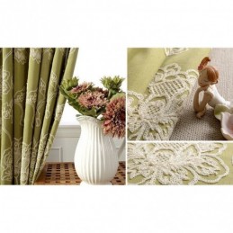 Cotton Linen Blackout Curtain Made to Measure Curtain Nordic Floral Embroidered For Living Room Bedroom
