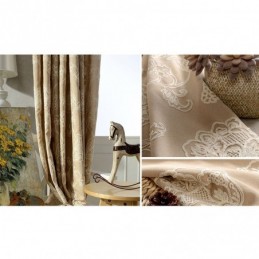 Cotton Linen Blackout Curtain Made to Measure Curtain Nordic Floral Embroidered For Living Room Bedroom
