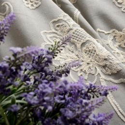 Cotton Linen Blackout Curtain Made to Measure Curtain Nordic Floral Embroidered For Living Room Bedroom