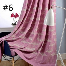 Nordic Blackout Curtain Made to Measure Curtain Plant Embroidered For Living Room Bedroom