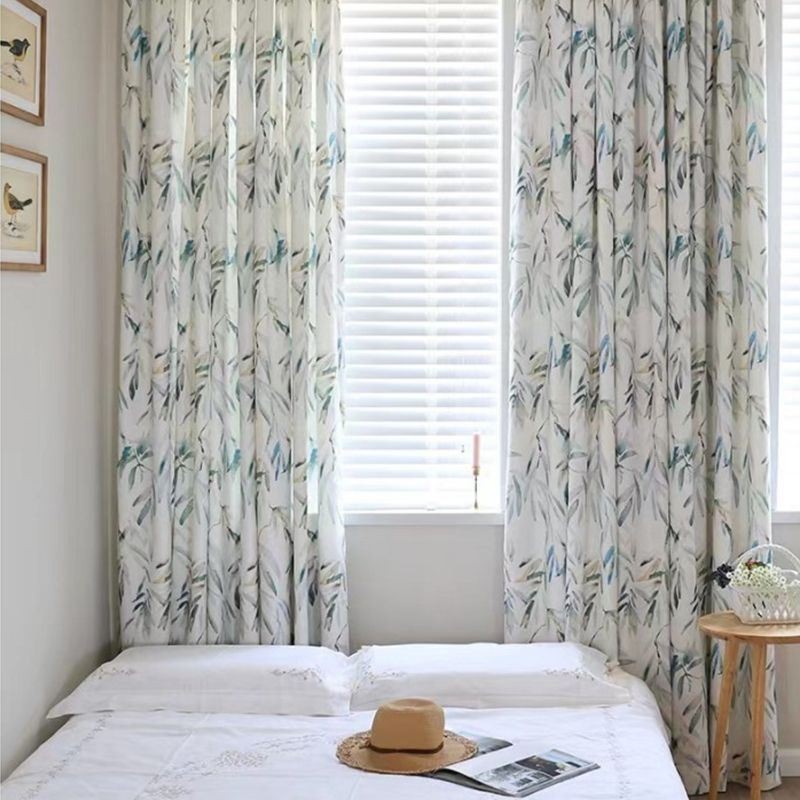 Modern Printed Curtian Plants Pattern Blackout Curtain Made to Measure Curtain For Living Room