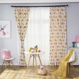 Nordic Cotton Blackout Curtains Fruit Print For Living Room Bedroom