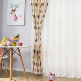 Nordic Cotton Blackout Curtains Fruit Print For Living Room Bedroom