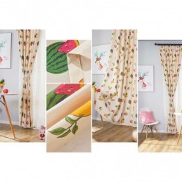 Nordic Cotton Blackout Curtains Fruit Print For Living Room Bedroom