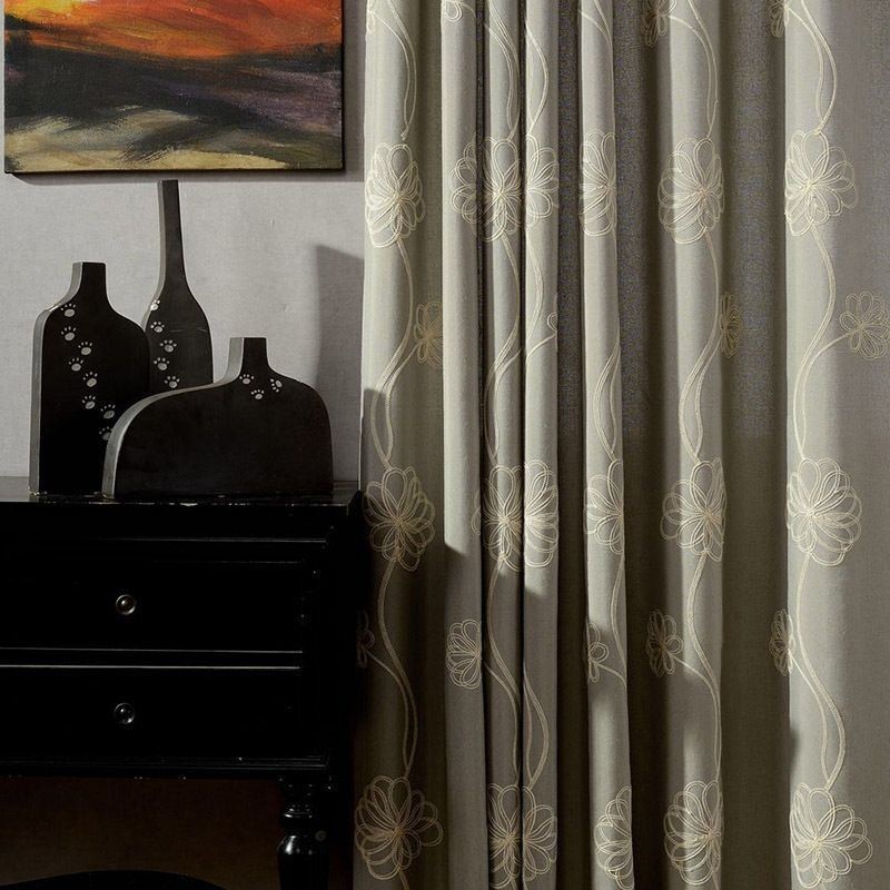 Blackout Curtain Made to Measure Curtain Nordic Embroidered For Living Room Bedroom
