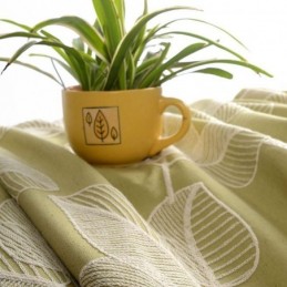 Cotton Linen Blackout Curtain Made to Measure Curtain Nordic Leaf Embroidered For Living Room Bedroom