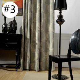 Cotton Linen Blackout Curtain Made to Measure Curtain Nordic Leaf Embroidered For Living Room Bedroom