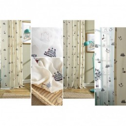 Children Style Cotton Blackout Curtain Made to Measure Curtain Sail Lighthouse Embroidered