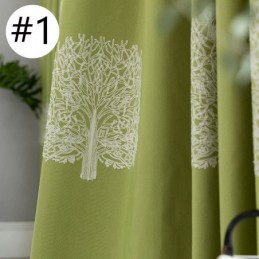 Nordic Style Linen Curtain Made to Measure Curtain Tree Embroidered For Living Room Bedroom