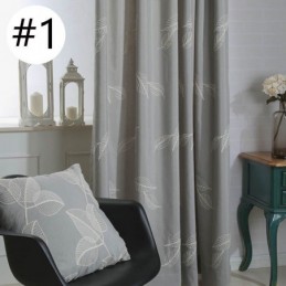 Cotton Blackout Curtain Made to Measure Curtain Nordic Leaf Embroidered For Living Room Bedroom