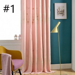 Cotton Blackout Curtain Made to Measure Curtain Nordic Plant Embroidered For Living Room Bedroom