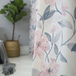 Cotton Blackout Curtain Made to Measure Curtain Nordic Style Plant Print For Living Room Bedroom