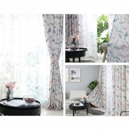 Cotton Blackout Curtain Made to Measure Curtain Nordic Style Plant Print For Living Room Bedroom