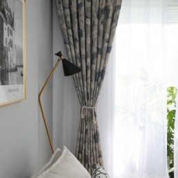 Cotton Linen Blackout Curtains Nordic Printed For Living Room Bedroom