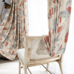 Cotton Linen Blackout Curtains Nordic Printed For Living Room Bedroom