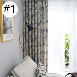 Cotton Linen Blackout Curtains Nordic Printed For Living Room Bedroom