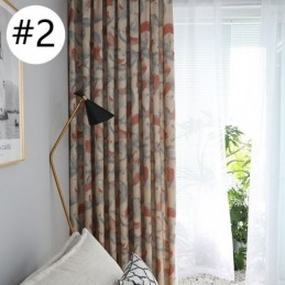 Cotton Linen Blackout Curtains Nordic Printed For Living Room Bedroom