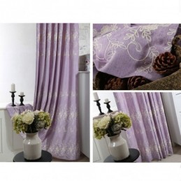 Nordic Plant Embroidered Curtain Made to Measure Curtain Linen For Living Room Bedroom