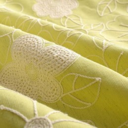 Nordic Cotton Linen Blackout Curtain Made to Measure Curtain Flower Embroidery For Living Room Bedroom